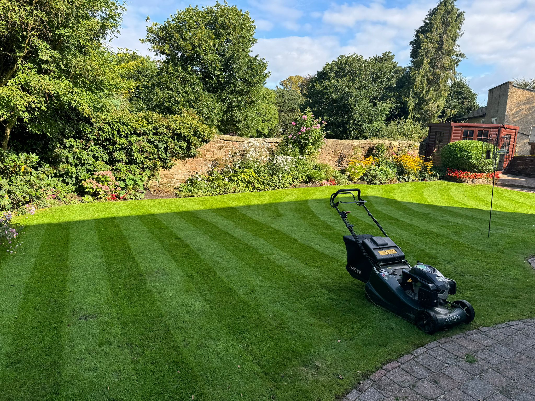 Lawn being cared for